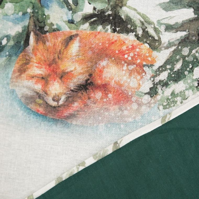 Eurofirany, świąteczny komplet pościeli, Deer, 140-200 cm, biały