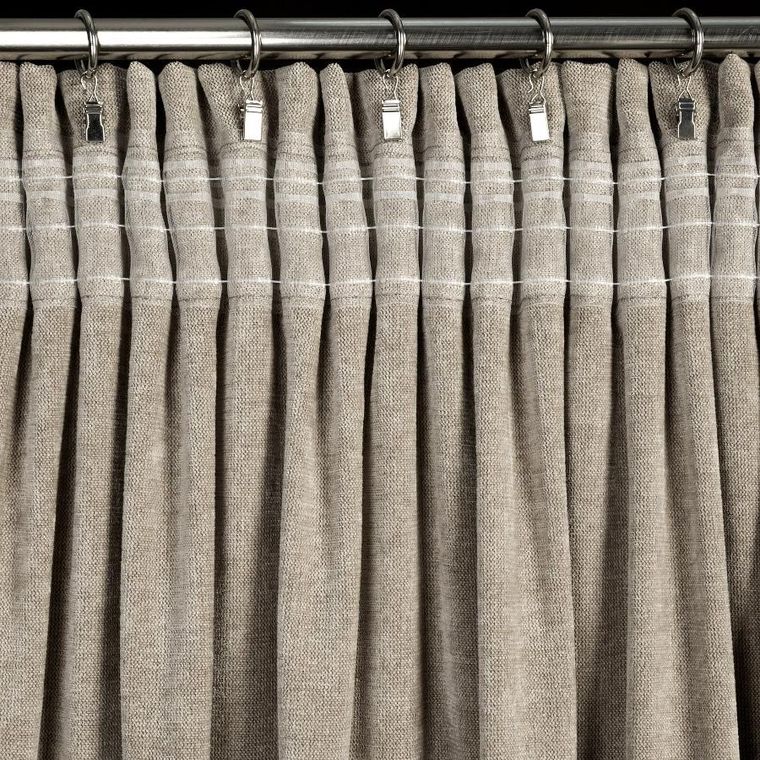 Eurofirany, zasłona gotowa, Nilo, na taśmie, 140-270 cm, ciemnobeżowy