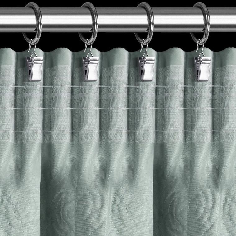 Eurofirany, zasłona gotowa, Roses, na taśmie, 140-270 cm, miętowy