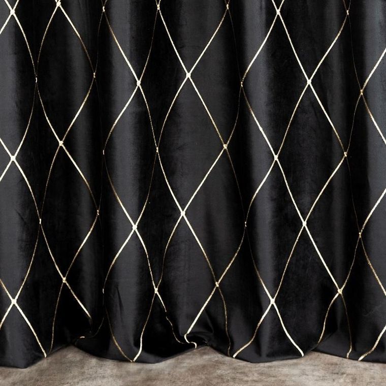 Eurofirany, zasłona zaciemniająca dekoracyjna, Pierre Cardin Margo, 140-250 cm, czarny