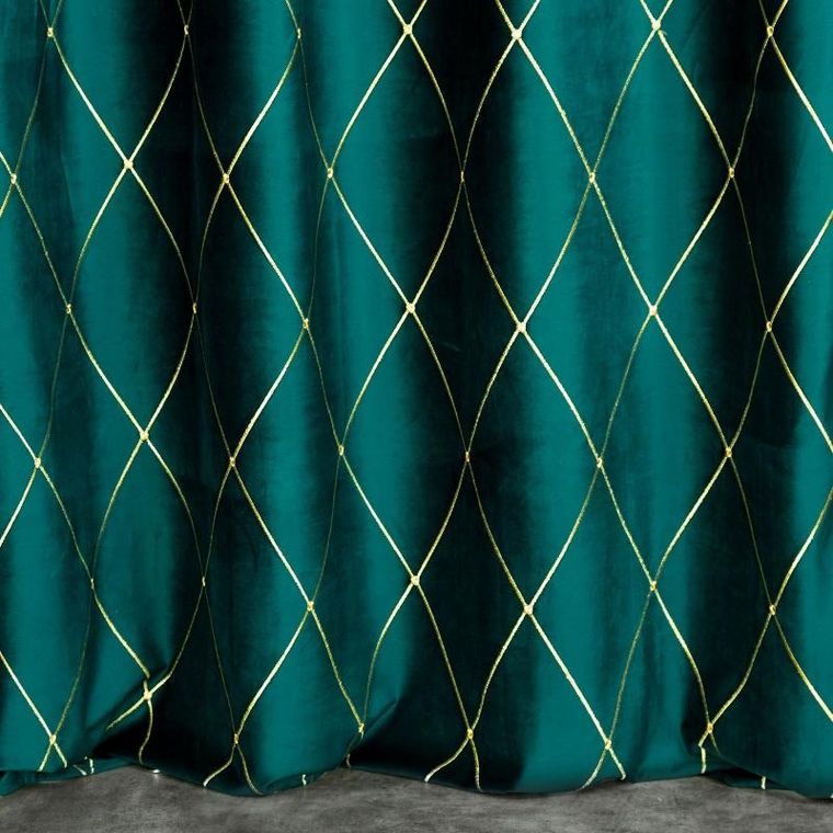 Eurofirany, zasłona zaciemniająca dekoracyjna, Pierre Cardin Margo, 140-250 cm, turkusowy