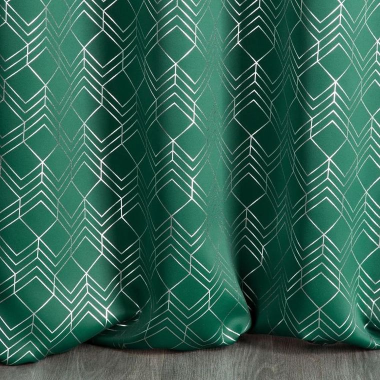 Eurofirany, zasłona zaciemniająca gotowa, D91 Poli, 140-250 cm, zielony