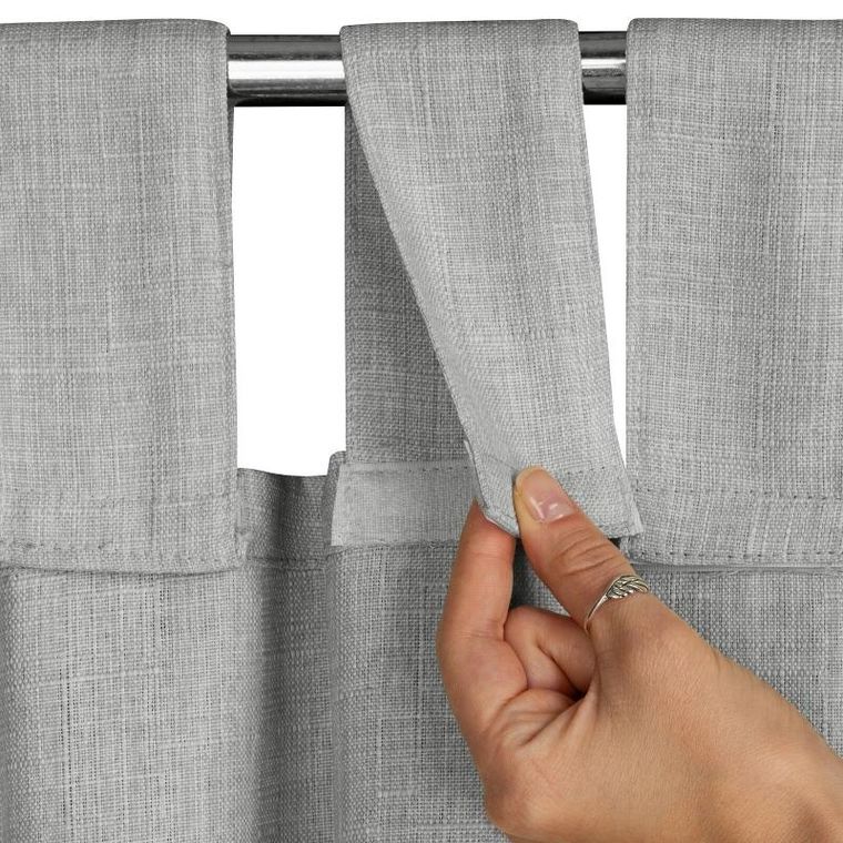 Eurofirany, zasłona zaciemniająca gotowa, Garden, na szelkach, 155-240 cm, srebrny