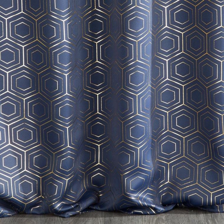 Eurofirany, zasłona zaciemniająca gotowa, Kaja, 135-250 cm, granatowy