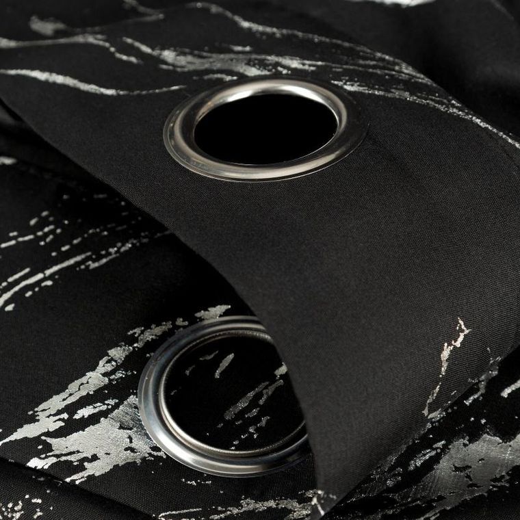 Eurofirany, zasłona zaciemniająca gotowa, Lani, 140-250 cm, czarny