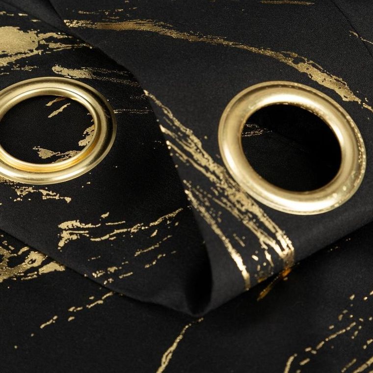 Eurofirany, zasłona zaciemniająca gotowa, Lani, 140-250 cm, czarny