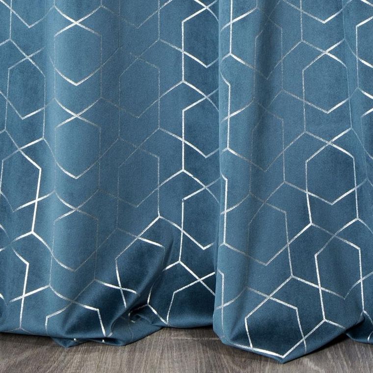 Eurofirany, zasłona zaciemniająca gotowa, Mandi, 135-250 cm, granatowy