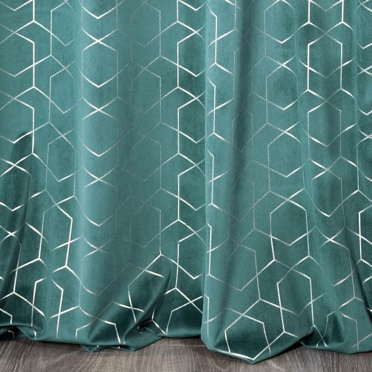 Eurofirany, zasłona zaciemniająca gotowa, Mandi, 135-250 cm, turkusowy