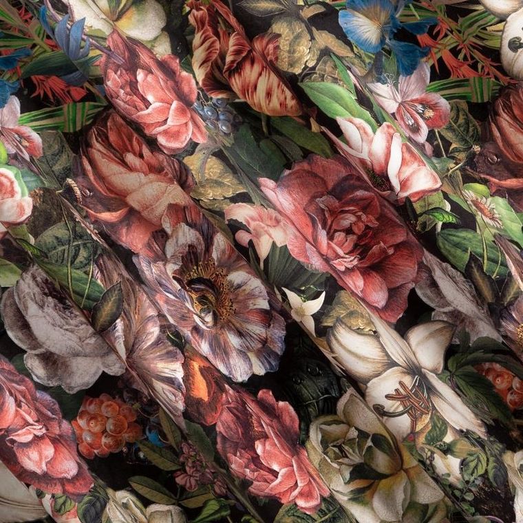 Eurofirany, zasłona zaciemniająca gotowa, na taśmie, Peonia, 140-270 cm, bordowy