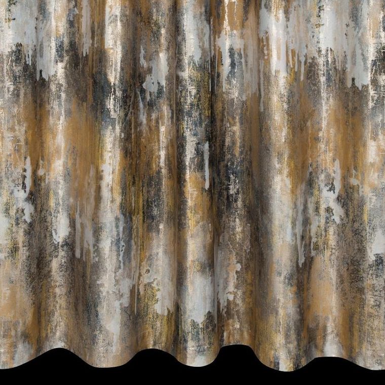 Eurofirany, zasłona zaciemniająca gotowa, na taśmie, Tina, 140-270 cm, musztardowy