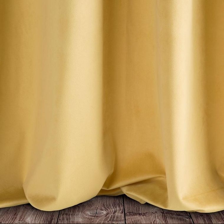 Eurofirany, zasłona zaciemniająca gotowa, Pierre, 140-250 cm, musztardowy