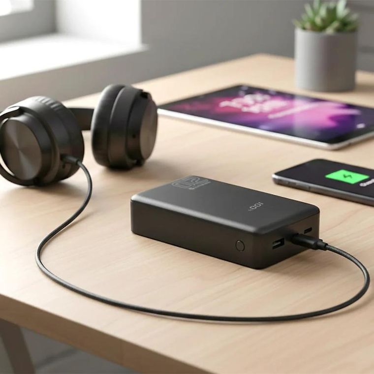 Everactive, powerbank, 20000mAh, 1xUSB, 2xUSB-C, 20W, QC4+, wyświetlacz LCD, czarny, EB-22QB
