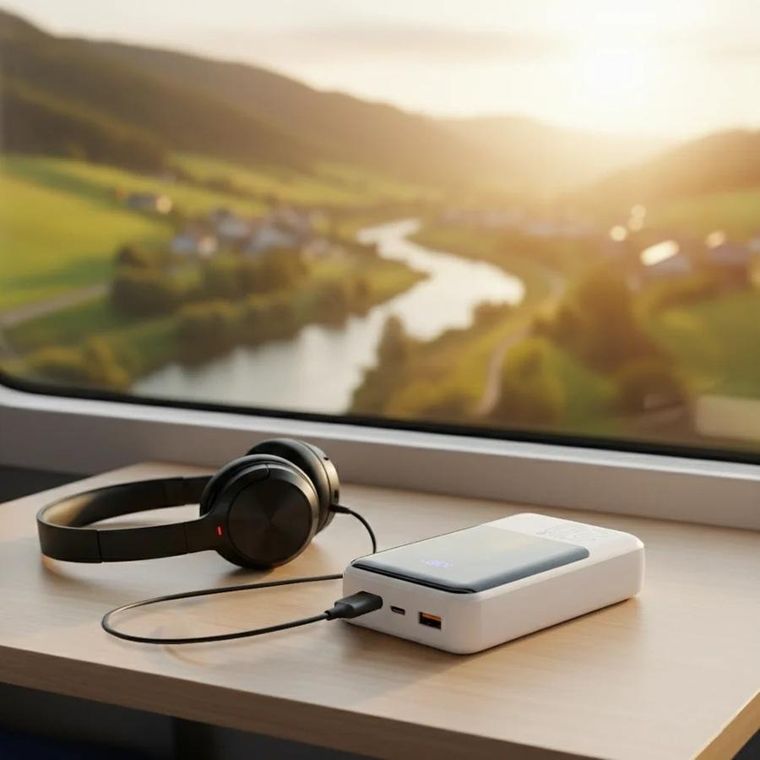 Everactive, powerbank, 20000mAh, 2xUSB, 1xUSB-C 22,5W, QC4+, wyświetlacz LCD, biały, EB-20Q