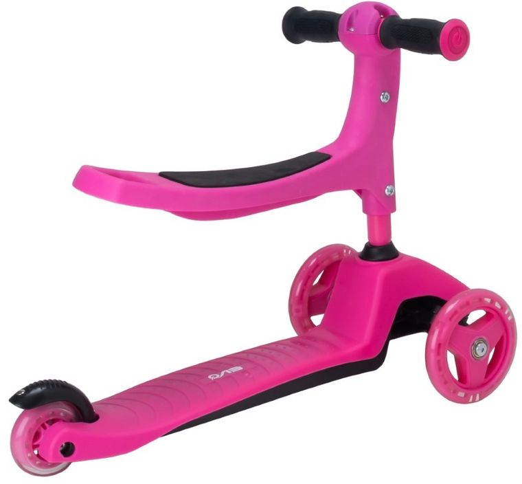 EVO, jeździk i hulajnoga 2w1, różowa