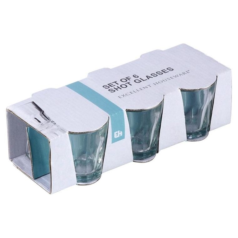 Excellent Houseware, kieliszki do wódki szklane, 40 ml, 6 szt.