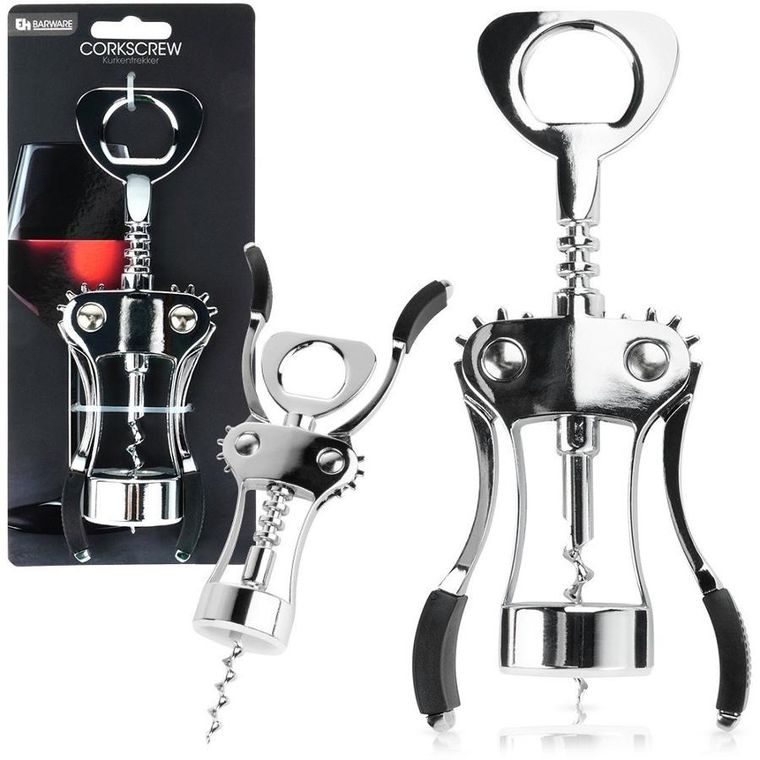 Excellent Houseware, korkociąg do wina, metalowy, 19,5 cm