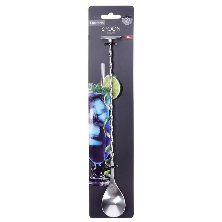 Excellent Houseware, łyżka barmańska do drinków i koktajli, stalowa, 28 cm