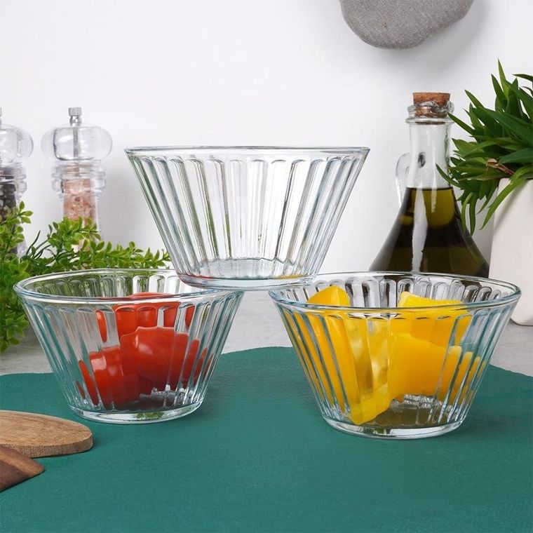 Excellent Houseware, miseczki Szklane, 270 ml, 3 szt.