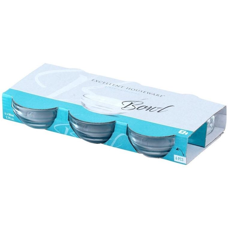 Excellent Houseware, miseczki szklane, 7,5 cm, 80 ml, 6 szt.