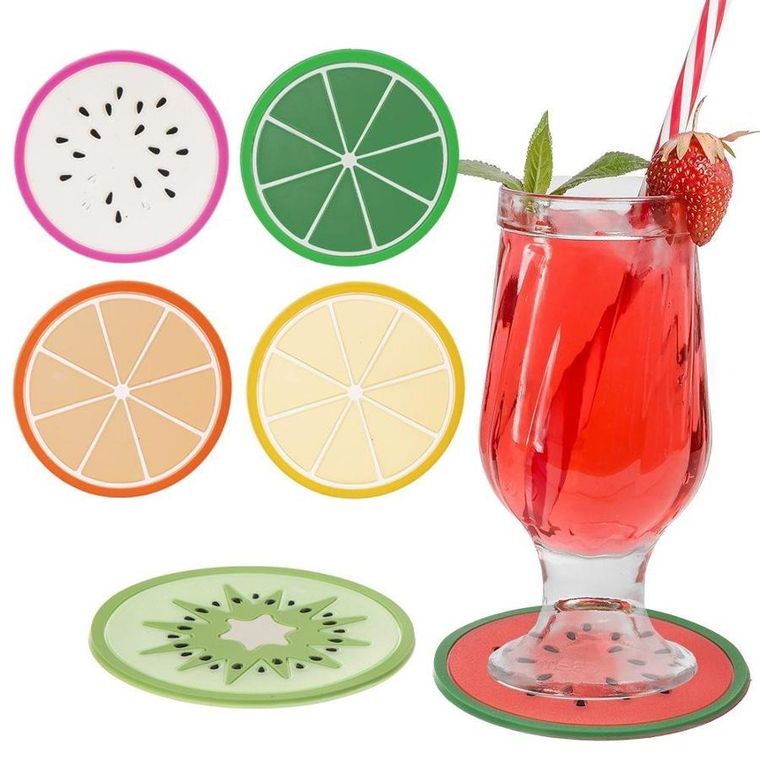 Excellent Houseware, podkładka, owoce, 8,5 cm, 6 szt.