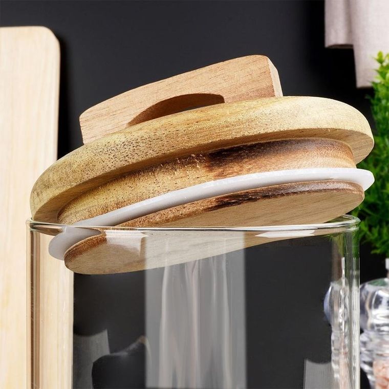 Excellent Houseware, pojemnik kuchenny, szklany z uszczelką i pokrywką, 600 ml