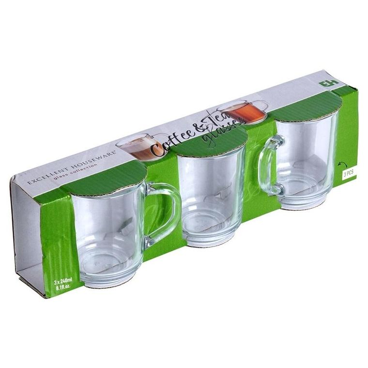 Excellent Houseware, szklanki, 230 ml, 3 szt.