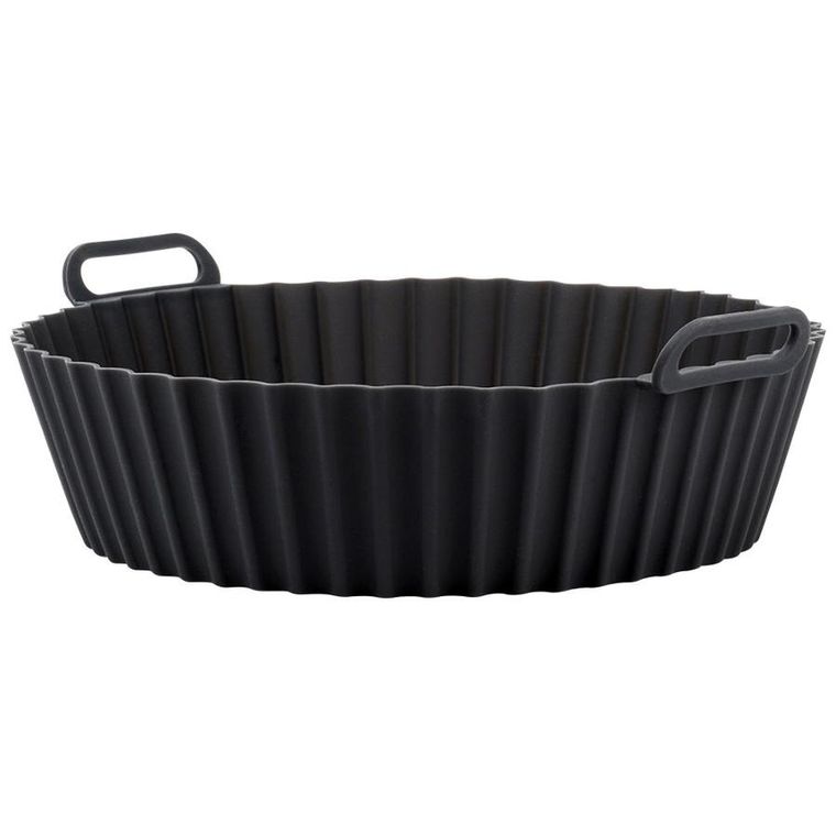 Excellent Houseware, wkład do frytkownicy beztłuszczowej, silikonowy, czarny, 20,5 cm