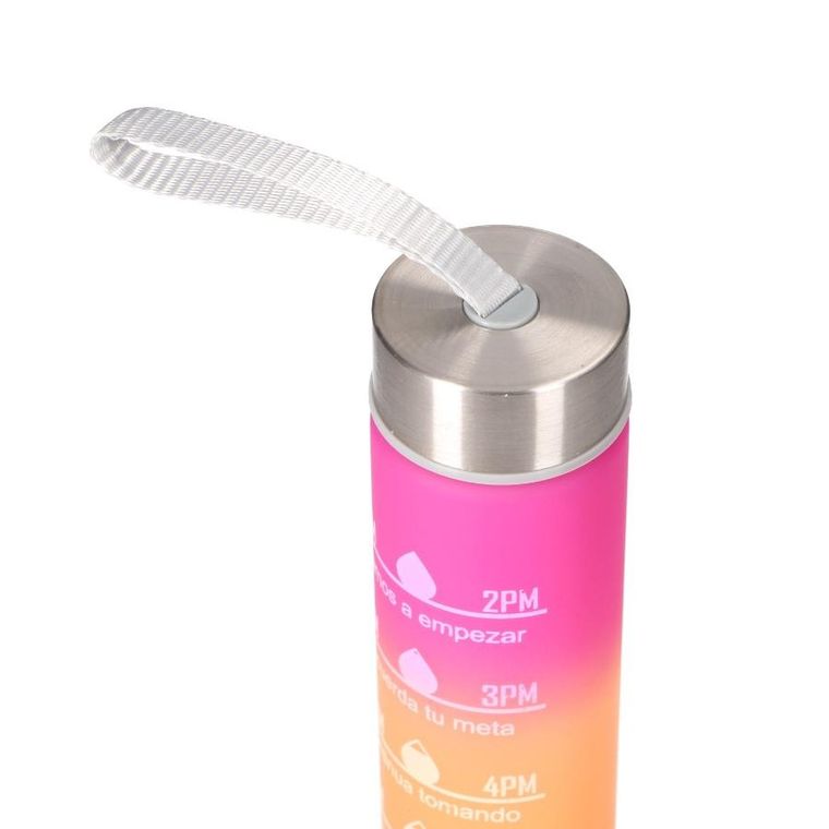 Extralink, bidon motywacyjny, zestaw 3w1, różowo-pomarańczowy, 2000 ml+900 ml+300 ml
