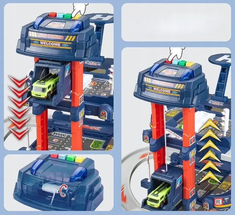 Extralink, Kids, garaż samochodowy z elektryczną widną, zestaw z pojazdami