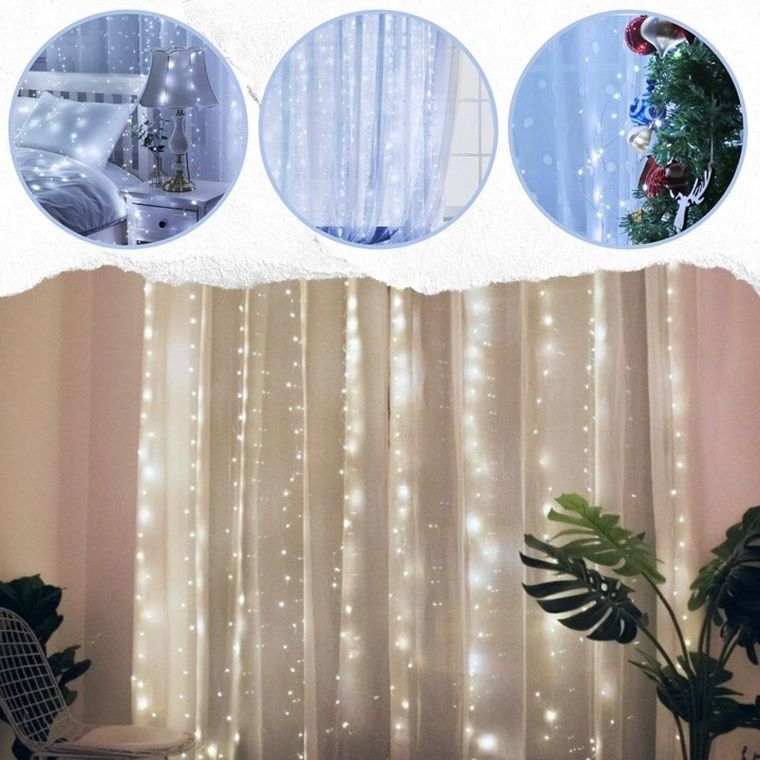 Extralink, kurtyna świetlna LED, zimne, 3-3m, 300x LED, 5V USB