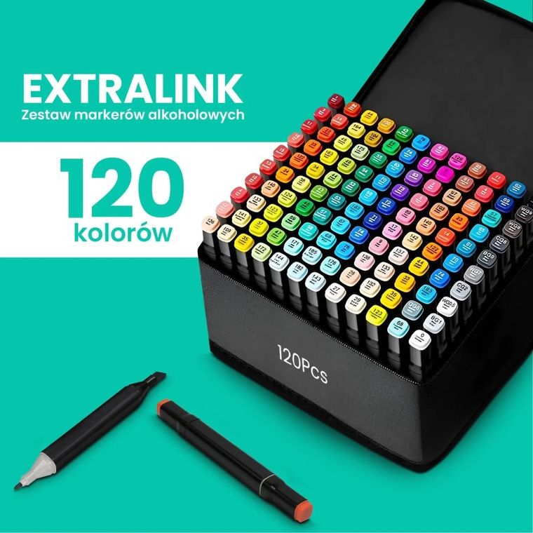 Extralink, zestaw markerów alkoholowych, flamastry, 120 sztuk