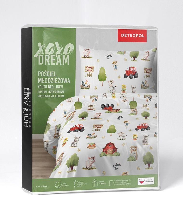 Farma, 2-częściowy komplet pościeli bawełnianej, 160-200 cm