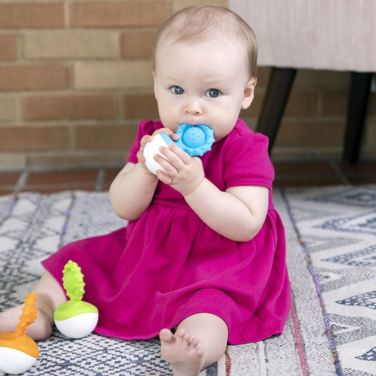 Fat Brain Toy Co, Dimpl, wańka wstańka, gryzak, zielony