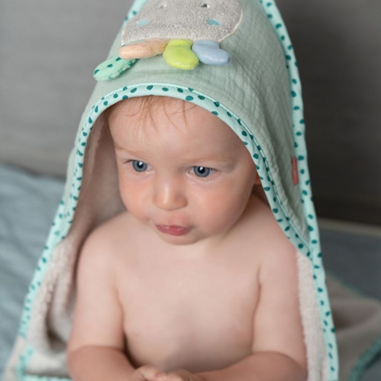 Fehn, Morze, ręcznik z kapturem, ośmiornica, 80-80 cm