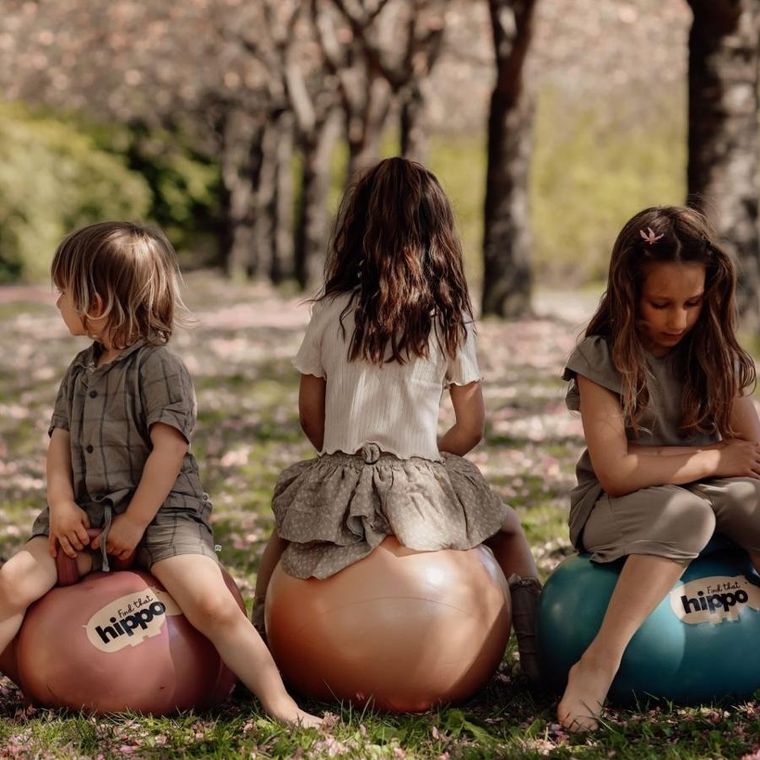 Find that Hippo, piłka do skakania, pomarańczowa