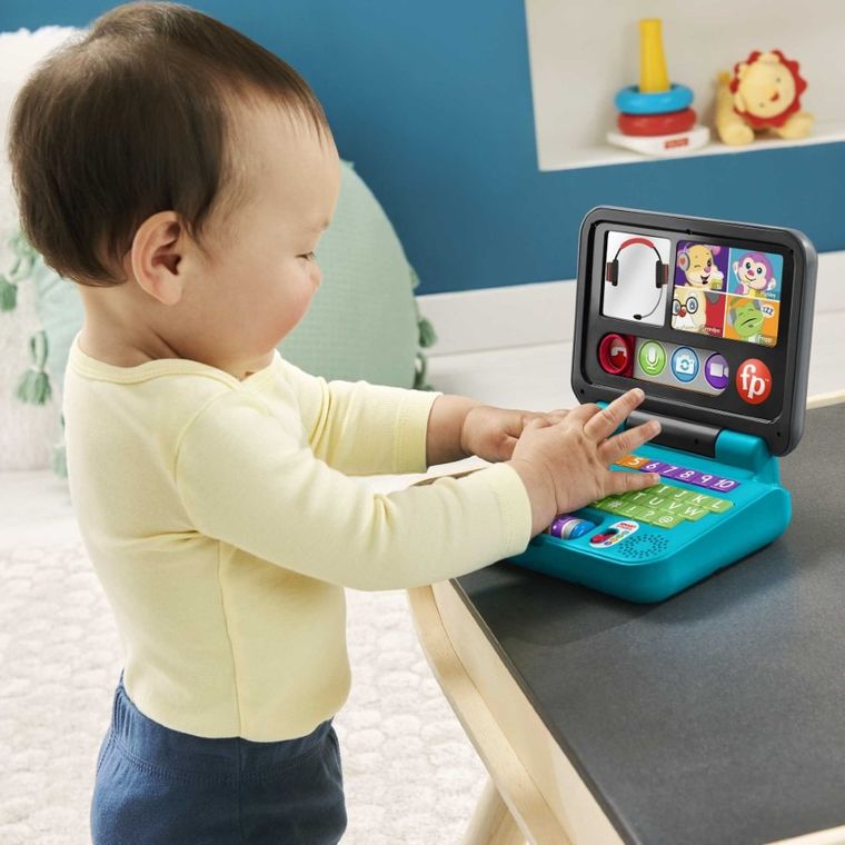 Fisher-Price, Edukacyjny Laptop "Porozmawiajmy", interaktywna zabawka niemowlęca