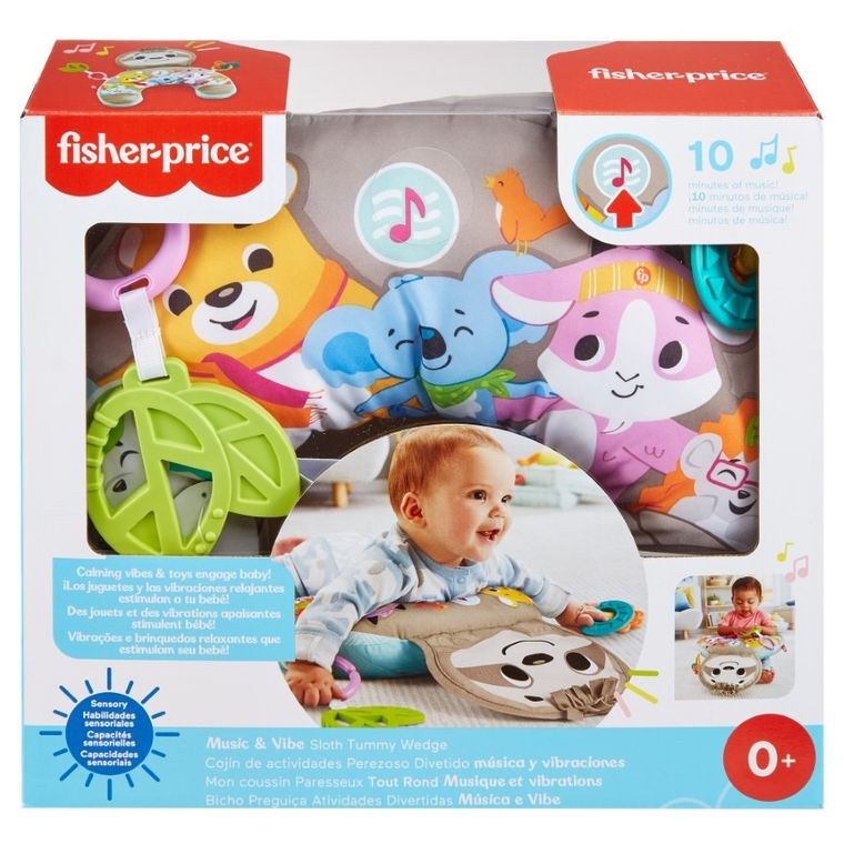 Fisher-Price, Muzyczny Leniwiec, poduszka z wibracjami, interaktywna zabawka niemowlęca
