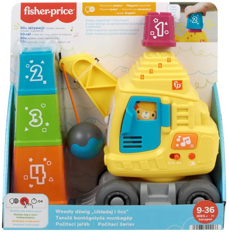 Fisher-Price, Wesoly dźwig "Układaj i licz", zabawka niemowlęca