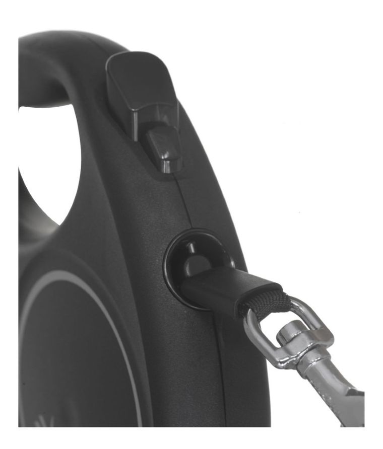 Flexi Black Design, smycz taśmowa, rozmiar M, 5m, czarna