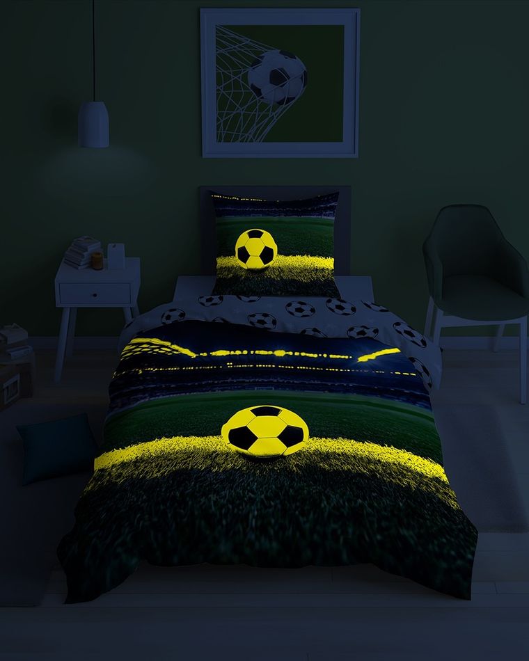 Fluo, komplet pościeli młodzieżowej, 160-200 cm + 70-80 cm, boisko