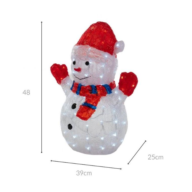 Fééric Lights And Christmas, dekoracja świąteczna LED, bałwan, 48 cm