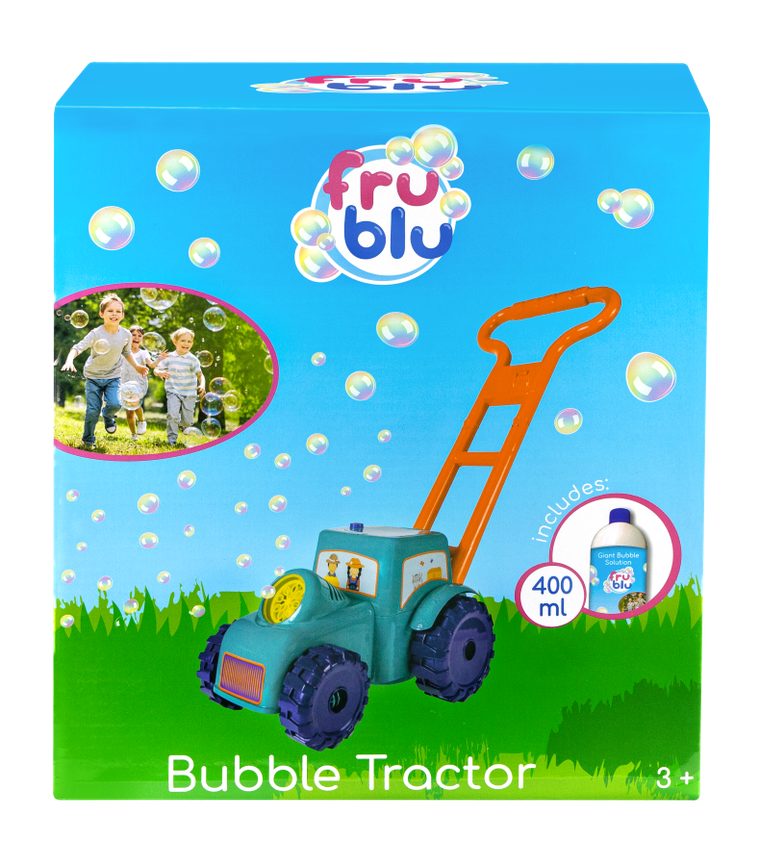 Fru Blu, traktor do pchania, maszyna do robienia baniek mydlanych, zestaw z płynem, 0,4l