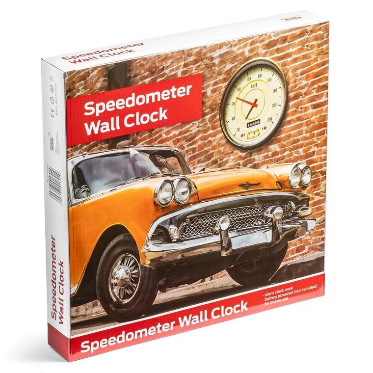 Gadget Master, zegar ścienny kierowcy, prędkościomierz retro