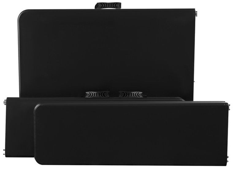 Gardlov, stół ogrodowy składany, 180 cm + 2 ławki, czarny