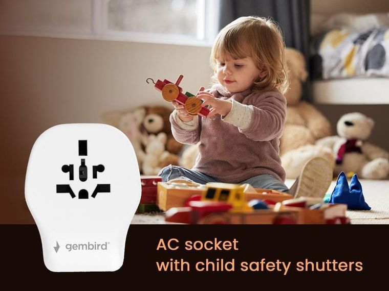 Gembird, adapter sieciowy, uniwersalny, 20W