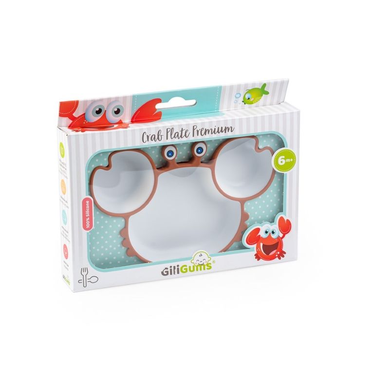 GiliGums, Krab, talerz, ceglasto-biały