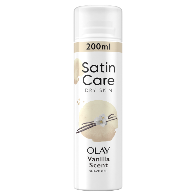 Gillette, Satin Care Vanilla Dream z dodatkiem olay, żel do golenia, 200 ml
