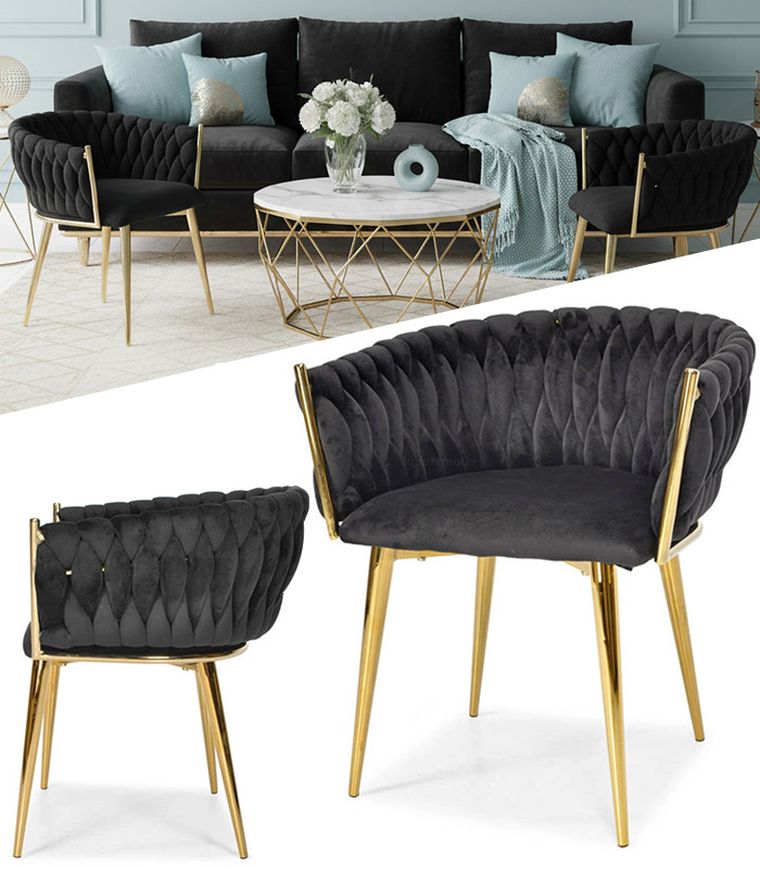 Gordon Trade, Glamour, krzesło welurowe, czarne