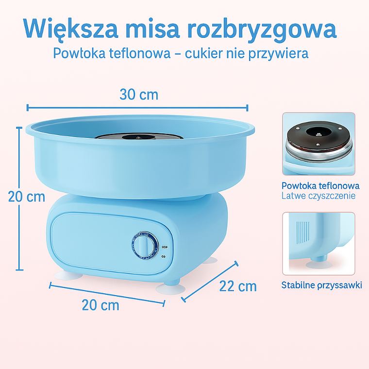 Gordon Trade, maszyna do waty cukrowej, niebieska