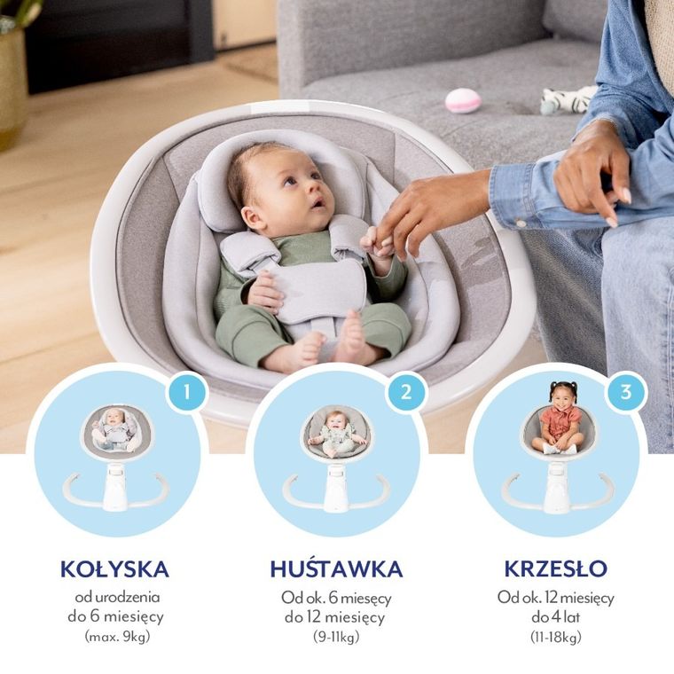 Graco, Sway'n Grow, leżaczek bujaczek, Heather